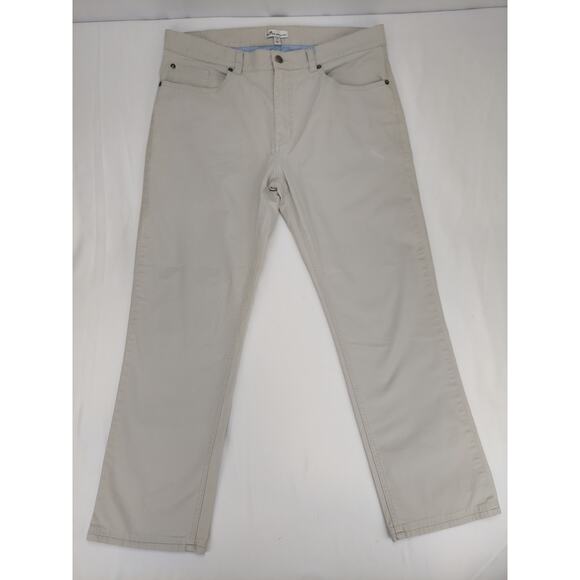 Peter Millar Soft Touch Twill 5-Pocket Light Gray Chino Pant Me0B47 Size 36x27 - Picture 2 of 12